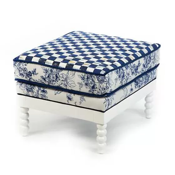 Indigo Villa Outdoor Ottoman-MacKenzie-Childs Hot