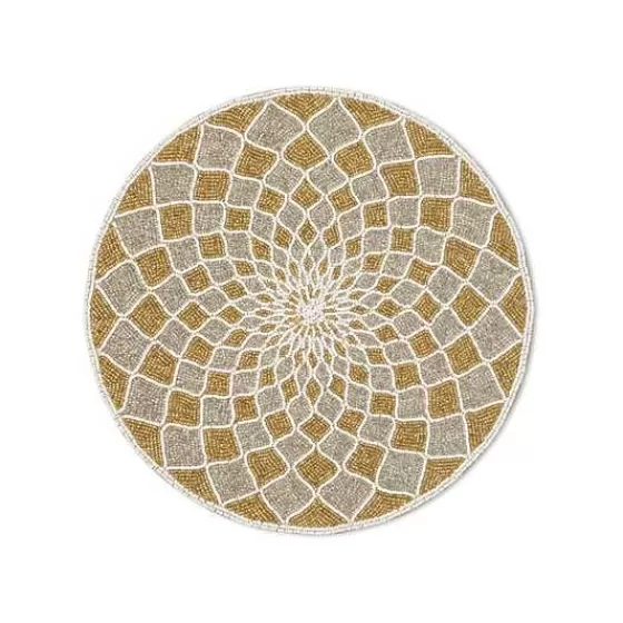 Kaleidoscope Gold  Silver Beaded Placemat-MacKenzie-Childs Shop