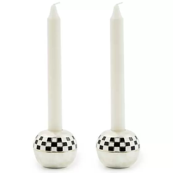 Large Sphere Check Candle Holders, Set of 2-MacKenzie-Childs Fashion