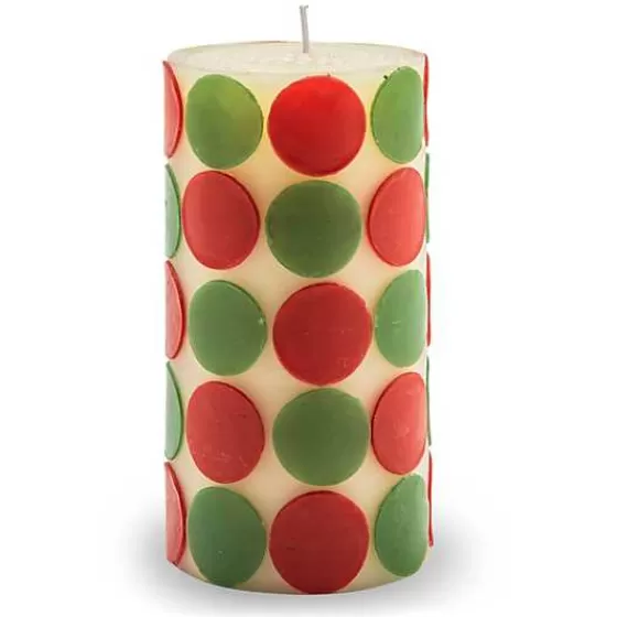 Macrodot 6 Red  Green Pillar Candle-MacKenzie-Childs Cheap