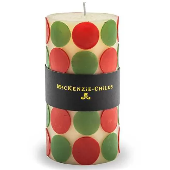 Macrodot 6 Red  Green Pillar Candle-MacKenzie-Childs Cheap