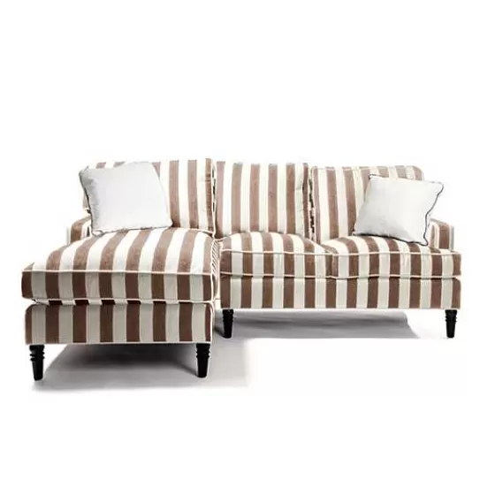 Marquee Brown Stripe 2-Piece Left Arm Chaise Sectional-MacKenzie-Childs Hot