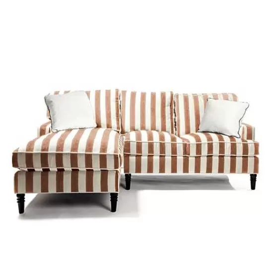 Marquee Brown Stripe 2-Piece Left Arm Chaise Sectional-MacKenzie-Childs Hot