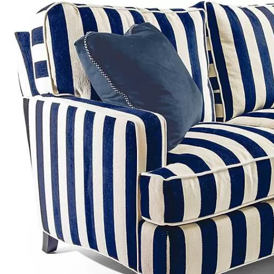 Marquee Navy Stripe 2-Piece Left Arm Chaise Sectional-MacKenzie-Childs Outlet