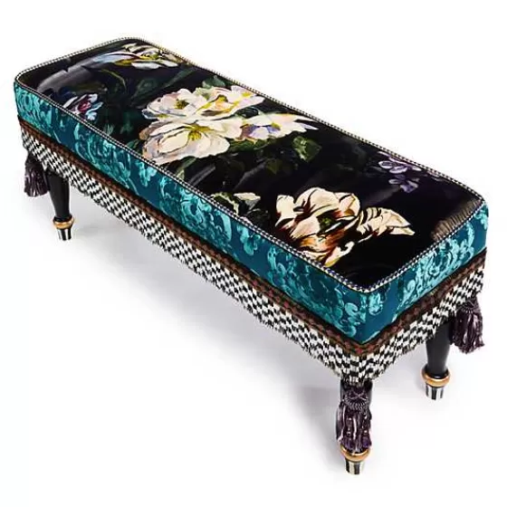 Moonlight Garden Floral Scuttlebutt Bench-MacKenzie-Childs Clearance