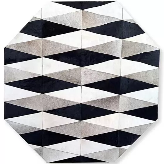 Parallelogram Hair On Hide 6' Octagon Rug-MacKenzie-Childs Fashion
