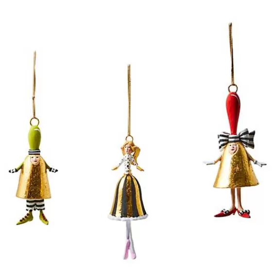 Patience Brewster Mini Bell Ornaments, Set of 3-MacKenzie-Childs Outlet