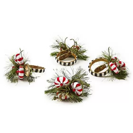 Peppermint  Pine Napkin Rings, Set of 4-MacKenzie-Childs Discount