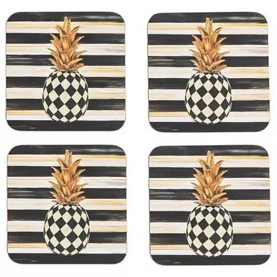 Pineapple Cork Back Coasters, Set of 4-MacKenzie-Childs Sale