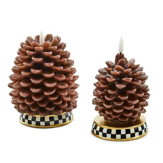 Pinecone Flicker Candles, Set of 2-MacKenzie-Childs Shop