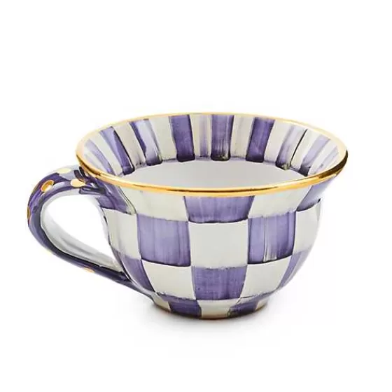 Plum Check Ceramic Teacup-MacKenzie-Childs Store