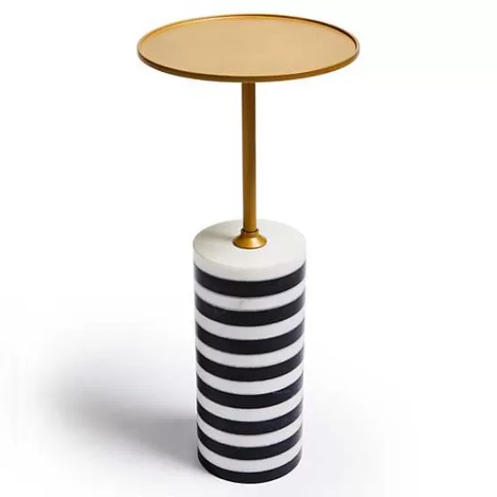 Priorities Round Stripe Side Table-MacKenzie-Childs Best
