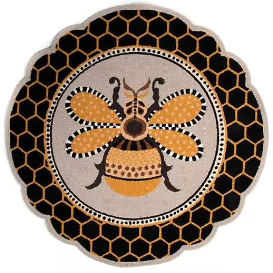 Queen Bee Rug 4' Round Rug-MacKenzie-Childs Best Sale