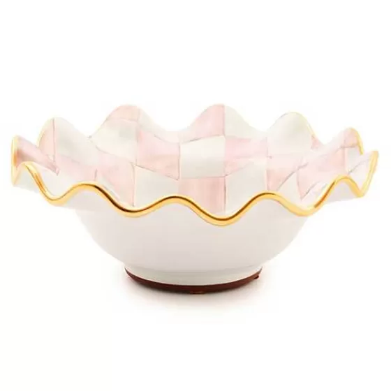 Rosy Check Ceramic Fluted Breakfast Bowl-MacKenzie-Childs Best Sale