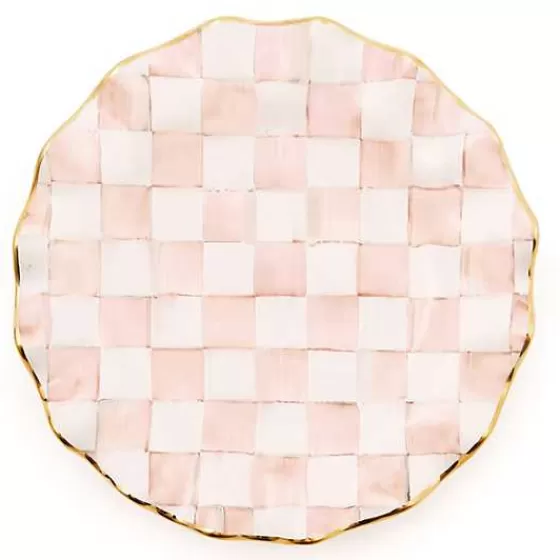 Rosy Check Ceramic Fluted Dinner Plate-MacKenzie-Childs New