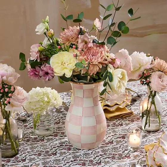 Rosy Check Tall Vase-MacKenzie-Childs Hot