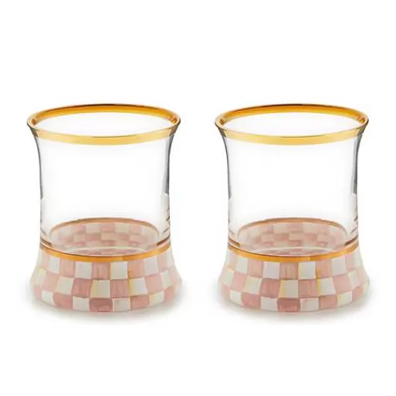 Rosy Check Tumbler Glass, Set of 2-MacKenzie-Childs Flash Sale