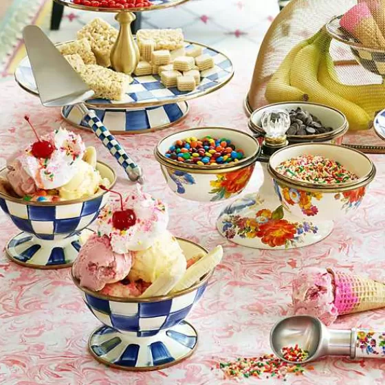 Royal Check Ice Cream Dishes, Set of 4-MacKenzie-Childs Hot