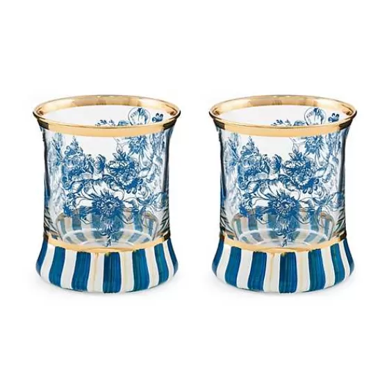 Royal English Garden Tumbler Glass, Set of 2-MacKenzie-Childs Best