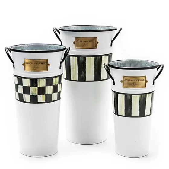 Spectator Galvanized Flower Buckets, Set of 3-MacKenzie-Childs Cheap