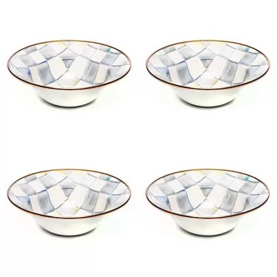 Sterling Check Breakfast Bowls, Set of 4-MacKenzie-Childs Sale