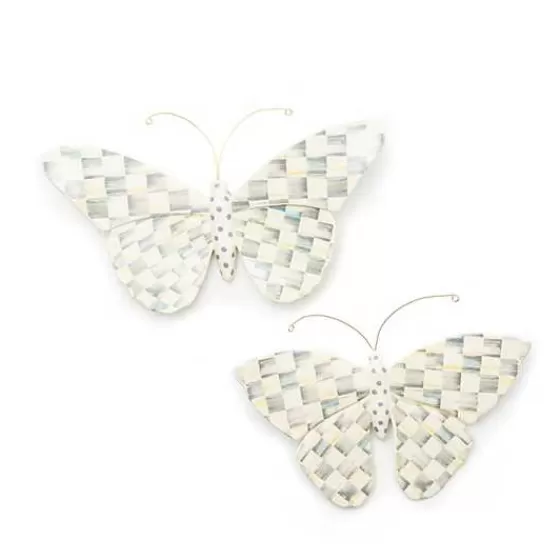 Sterling Check Butterfly Duo Wall Decor-MacKenzie-Childs Fashion