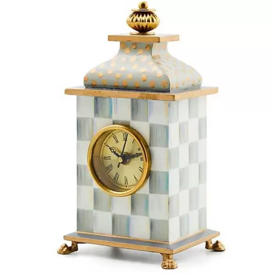 Sterling Check Desk Clock-MacKenzie-Childs Sale