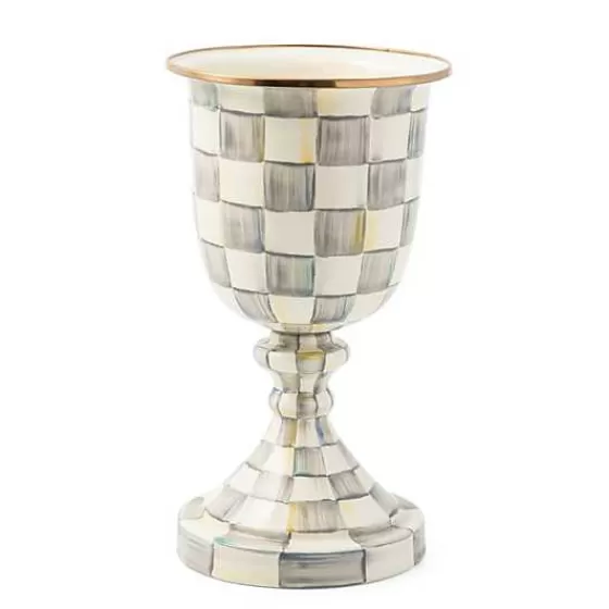 Sterling Check Pedestal Vase-MacKenzie-Childs Store