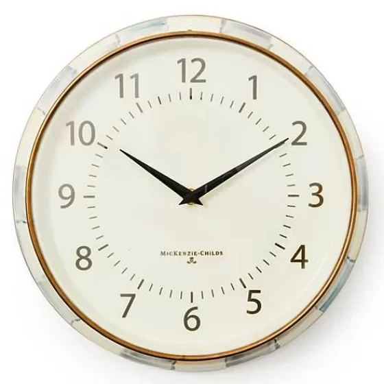 Sterling Check School Wall Clock-MacKenzie-Childs Shop