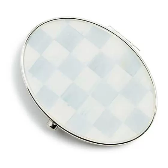 Sterling Check Silver Plated Compact Mirror-MacKenzie-Childs Shop