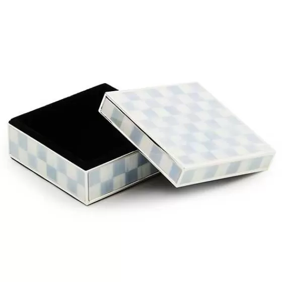 Sterling Check Silver Plated Trinket Box-MacKenzie-Childs Best Sale