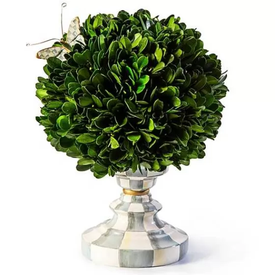 Sterling Check Small Boxwood Centerpiece-MacKenzie-Childs Outlet