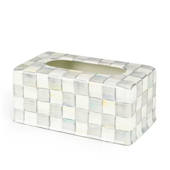 Sterling Check Standard Tissue Box Cover-MacKenzie-Childs Clearance