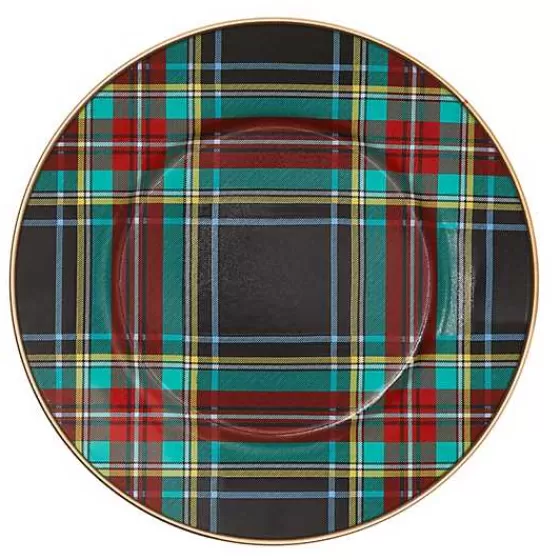 Tartan Black Salad/Dessert Plate-MacKenzie-Childs Clearance