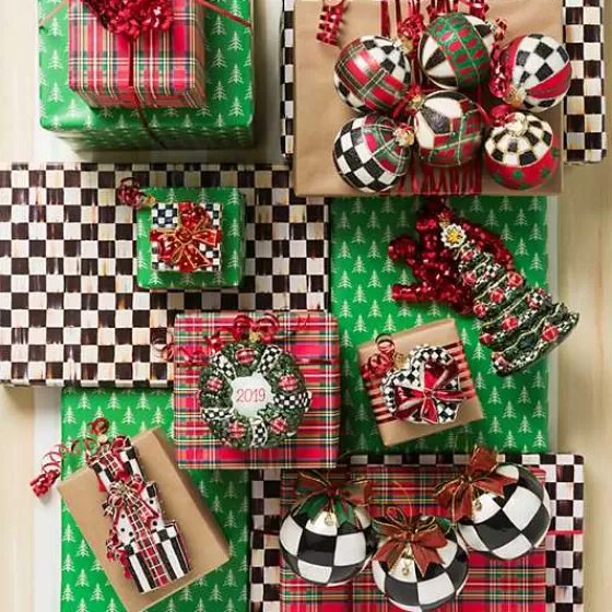 Tartan Glass Ball Ornaments, Set of 6-MacKenzie-Childs Cheap