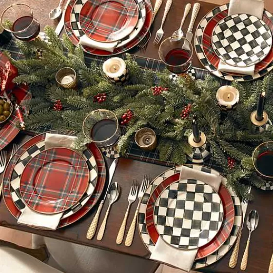 Tartastic Enamel Dinner Plate - Red-MacKenzie-Childs Discount