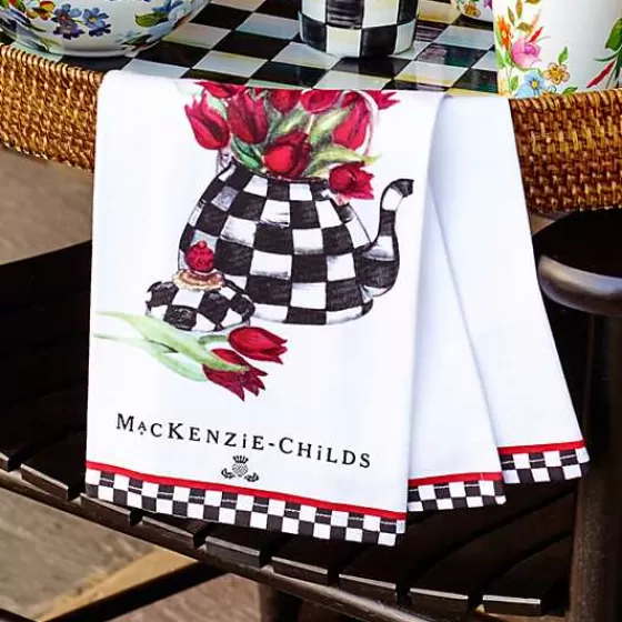 Tulip Tea Kettle Dish Towel-MacKenzie-Childs Clearance