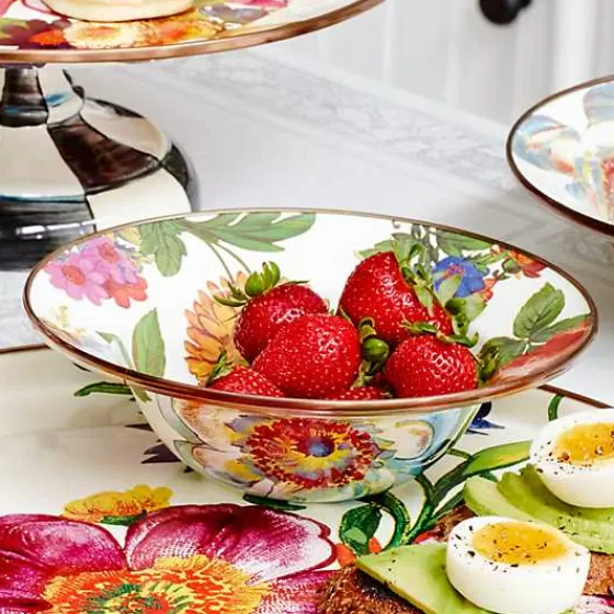 White Flower Market Breakfast Bowl-MacKenzie-Childs Sale
