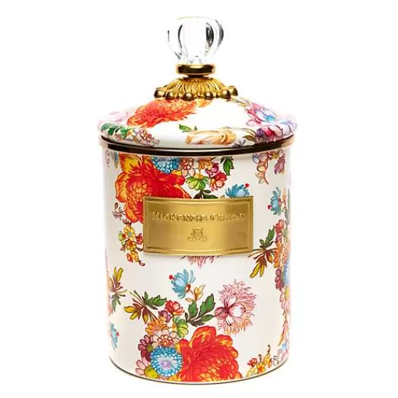 White Flower Market Medium Canister-MacKenzie-Childs Shop