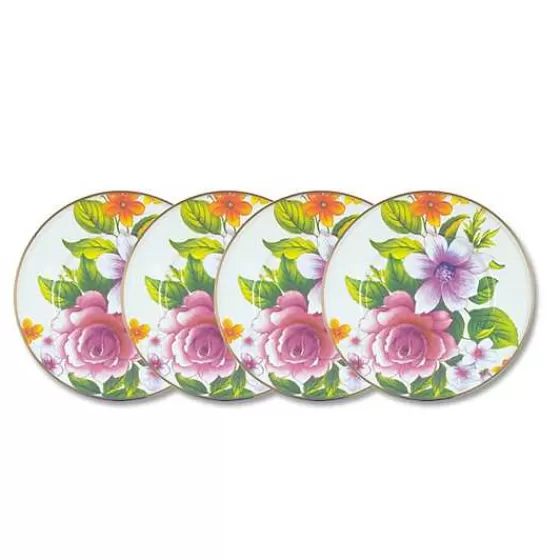 White Flower Market White Salad Plates, Set of 4-MacKenzie-Childs Cheap